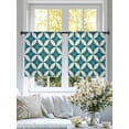 thumbnail image 4 of Abstract Geometric Sheer Curtains 54 Inch Length 2 Panels Set Window Treatments, Vintage Rhombus Circle Texture Green Rod Pocket Semi Curtains for Living Room/Bedroom/Kitchen Décor, 104"W x 54"L, 4 of 7