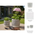 thumbnail image 6 of Patterned Ceramic Flower Pots with Saucers for Home Decor - Modern Planters and Pots for Indoor Plants - Decorative Planters for Kitchen and Outdoor Styling - Set of 2, 6", 5", Black & White, 6 of 14
