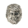 thumbnail image 2 of 925 Sterling Silver Half Skull USA President Ring Punk Jewelry TA413 Large Model US Size 16, 2 of 16