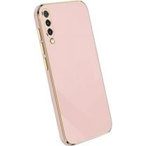Compatible with Galaxy A50 Case Cover Cute Full Camera Lens Protection & Electroplate Plated Shockproof Edge Bumper Soft TPU Protective Phone Cases for Samsung Galaxy A50/A50s/A30s-Pink