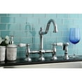 thumbnail image 2 of Kingston Brass KS3791PLBS Restoration Bridge Kitchen Faucet with Brass Sprayer, Polished Chrome, 2 of 3