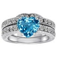 thumbnail image 3 of Star K� 8mm Heart Shape Genuine BlueTopaz Wedding Set, 3 of 9