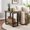Black & Dark Brown, variant on Tribesigns Solid Wood End Table, 2-Tier Pine Nightstand, Living Room, Bedroom, Black & Dark Brown