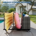 thumbnail image 3 of Pool Float Storage Organizer with Rolling Wheels, Outdoor Wicker Rattan Pool Caddy & Toy Storage Basket for Poolside, Patio & Deck, All-Weather PE Rattan Pool Caddy, 2 Open Compartments, Grey, 3 of 6
