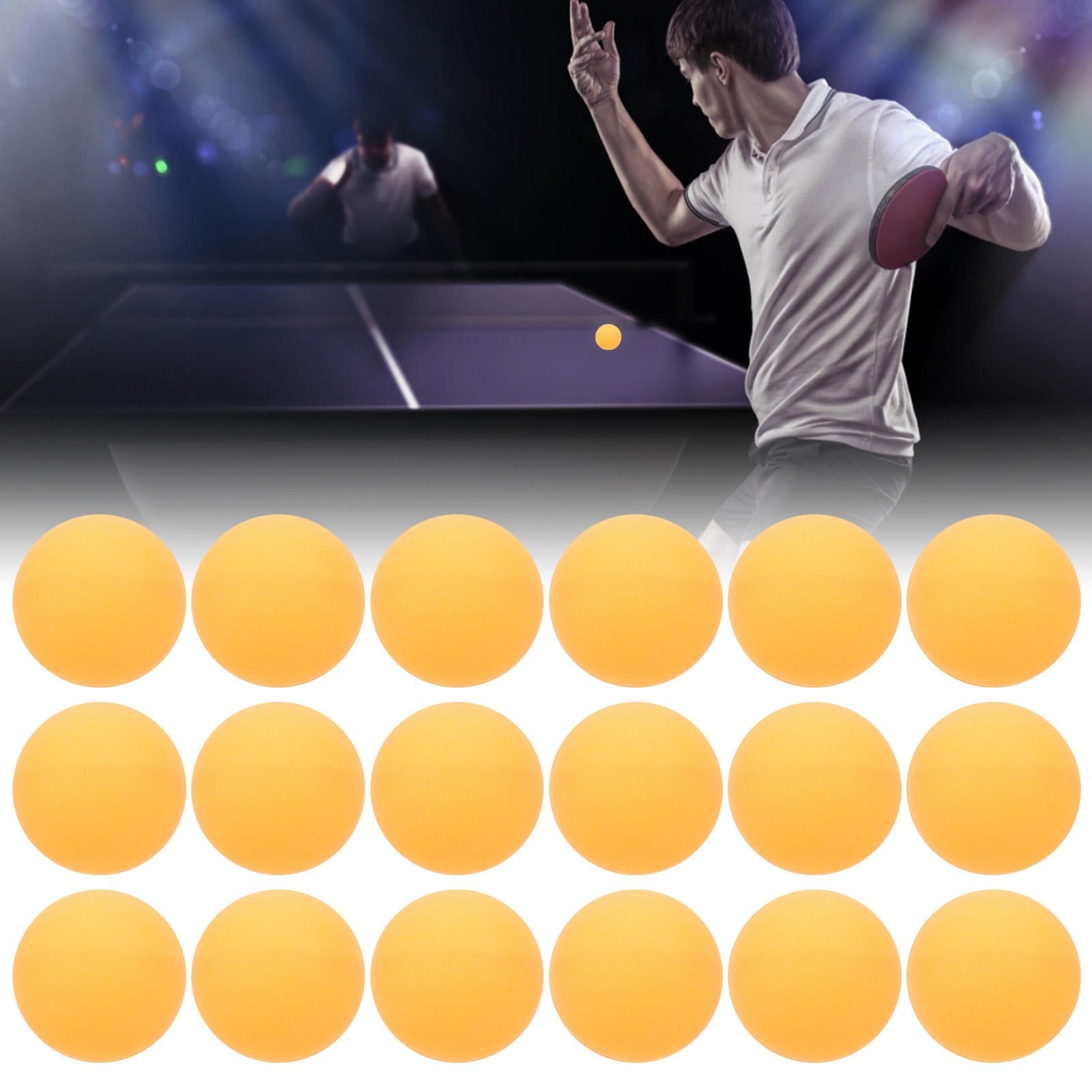 Suodoka 60Pcs Intermediate Training Table Tennis Balls Yellow 40mm Professional Pong Balls for Outdoor Sports Exercise (60 Count / 40mm)