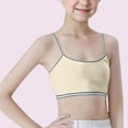 thumbnail image 2 of Gelikeya Girls Sports Bras Size 9-12 Spaghetti Straps Seamless Traing Bras Soft and Comfortable Cotton Underwear Camisole Bralettes(Tweens, X02 Yellow, 9-12 Years), 2 of 5