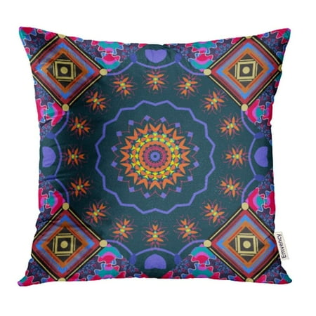 Cafe Ottoman - ARHOME Colorful Mandala Vintage in Boho Tibetan Ottoman Motifs Black Gray and Blue Pillowcase Cushion Cases 20x20 inch