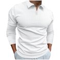 thumbnail image 2 of Golf Shirts for Men Long Sleeve V Neck Collar T-Shirts Mens Business Casual Solid Color Pullover Stretchy Slim-Fit Office Work Tees Tops, 2 of 6