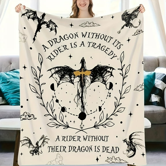 1pc Vintage Dragon Blanket: Perfect Gift For Friends - Soft Fleece Sofa Blanket, TV Blanket, Seasonal, All-Weather Suitable For Sofa, Bed, Car, Office, Camping, Travel