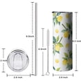 thumbnail image 5 of Lemon Travel Coffee Mug with Lid Straw Stainless Steel Cup 20oz Tumbler for Home Office Supplies, 5 of 7