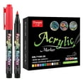 thumbnail image 4 of Holloyiver 36 Premium Acrylic Paint Marker Pens, Double Pack of Both Extra Fine and Medium Tip, for Rock Painting, Mug, Ceramic, Glass, Wood, Fabric Painting, Canvas,Metal,Water Based Quick Dry, 4 of 9