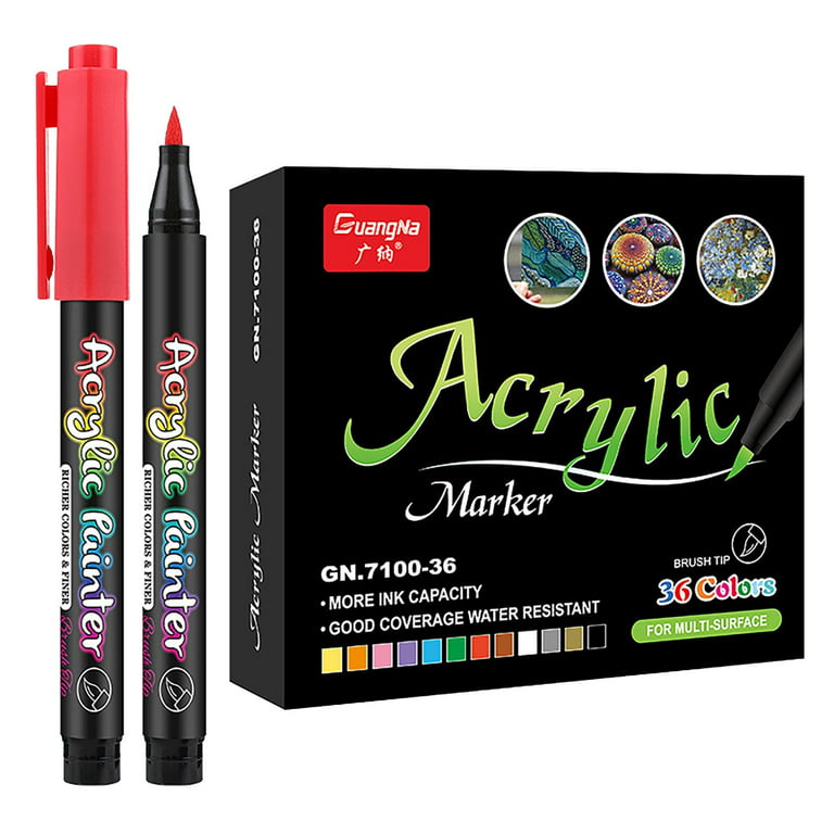 Acrylic Paint Markers, 14 Colors, 3mm Medium Tip Art Markers, Paint Pens  Paint Markers, Great for Rock Painting Glass Wood Ceramic Fabric Metal  Canvas