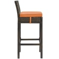 thumbnail image 3 of Modway Tabouret de Bar Extérieur en Rotin avec Conduit Marron et Orange (Lot de 2), 3 of 4