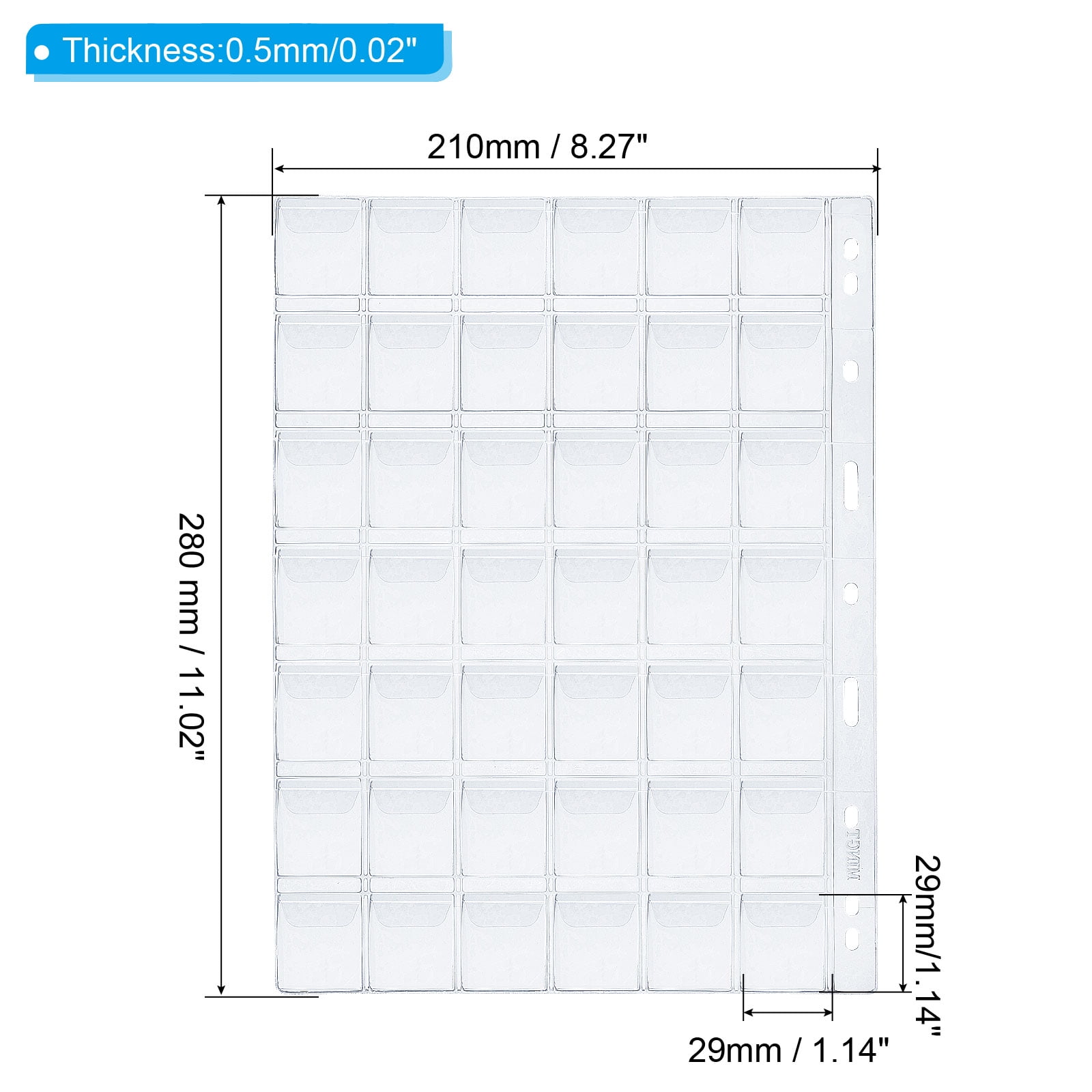 REGALWOVEN Coin Collecting Pages Coin Binder Inserts Sleeves for Coin Book Album 42 Pockets