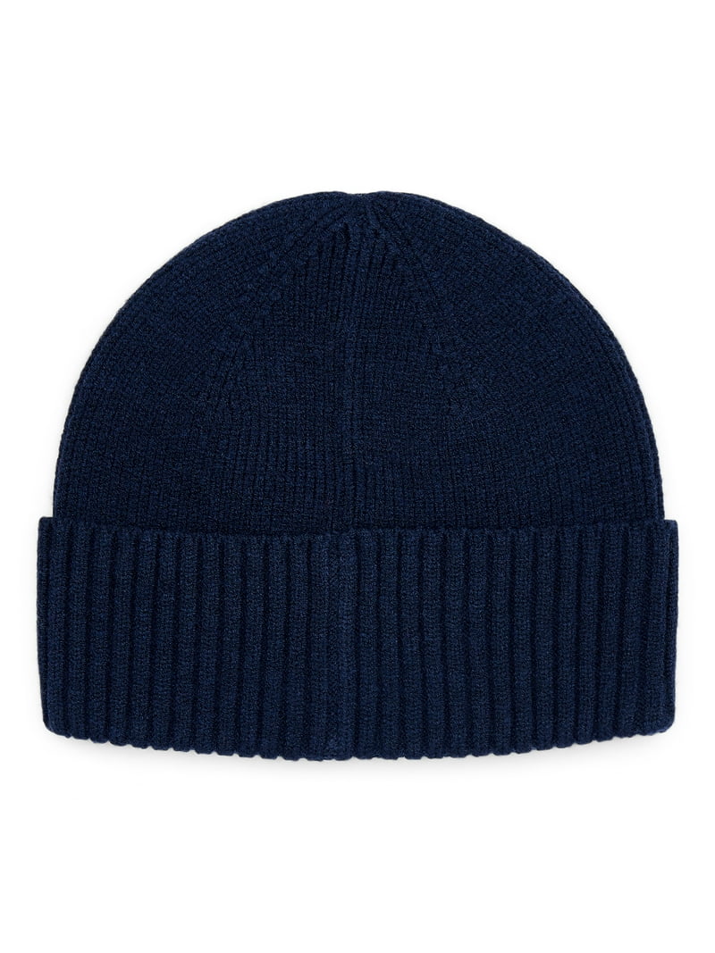 Time and Tru Women's Ribbed Beanie, Dark Navy - Walmart.com