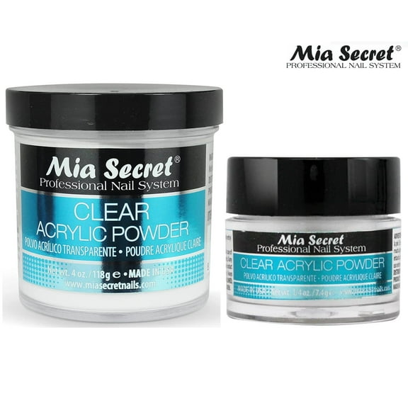 Mia Secret Acrylic Powder Clear 4 oz and 0.25 oz - Combo Pack