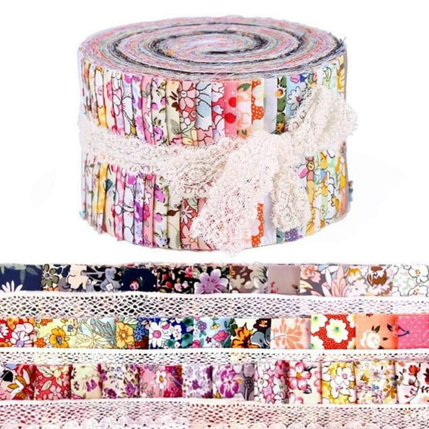Rollo de Tela Estampada Floral Hugo Opción 1 B 36PCS Tiras de tela
