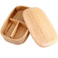 thumbnail image 3 of Picnic Box-Wooden Lunch Box Food Storage Container School Picnic Square Bento Box, 3 of 7