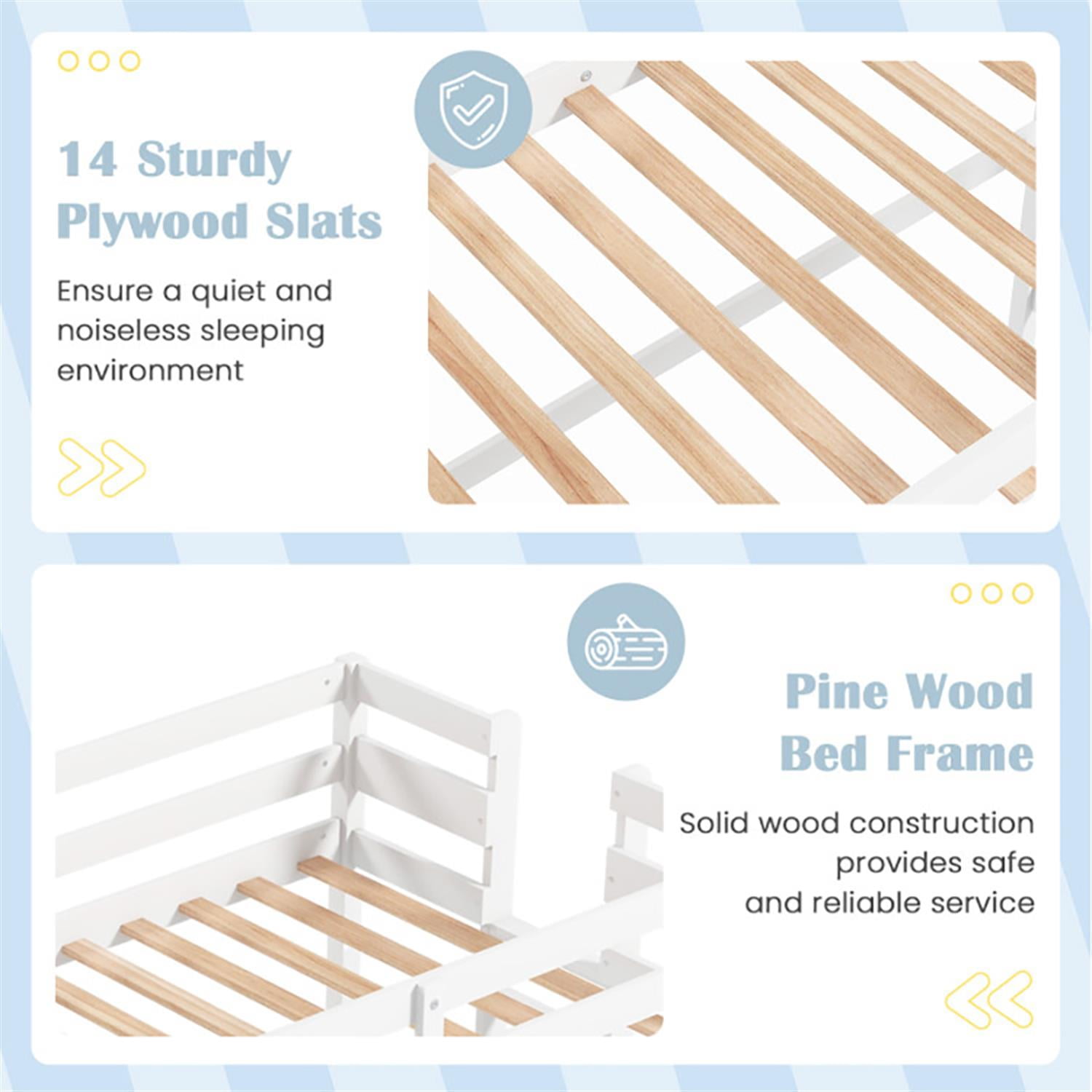 Demi Bonn Loft Bed Twin Size, Solid Wood Loft Bed with Desk Angled and Built-in Ladder, Modern Wooden Playhouse Bed Frame, White