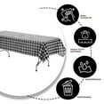 thumbnail image 6 of Exquisite 12 Pack Premium Rectangular Plastic Tablecloth Cover 54" x 108" - Black Gingham, 6 of 6