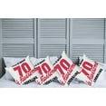 thumbnail image 2 of Ambesonne Saying Throw Pillow Cover 4 Pack, 70 Years Lettering Party, 20", Dark Coral White, 2 of 5