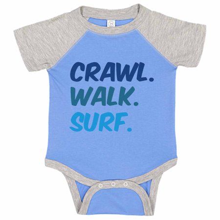 Funny Threadz Kids Beach Baseball Bodysuit Raglan Crawl Walk Surf Newborn Surf Shirt Baby Tee 0 3 Months Blue Gray Walmart Com Walmart Com