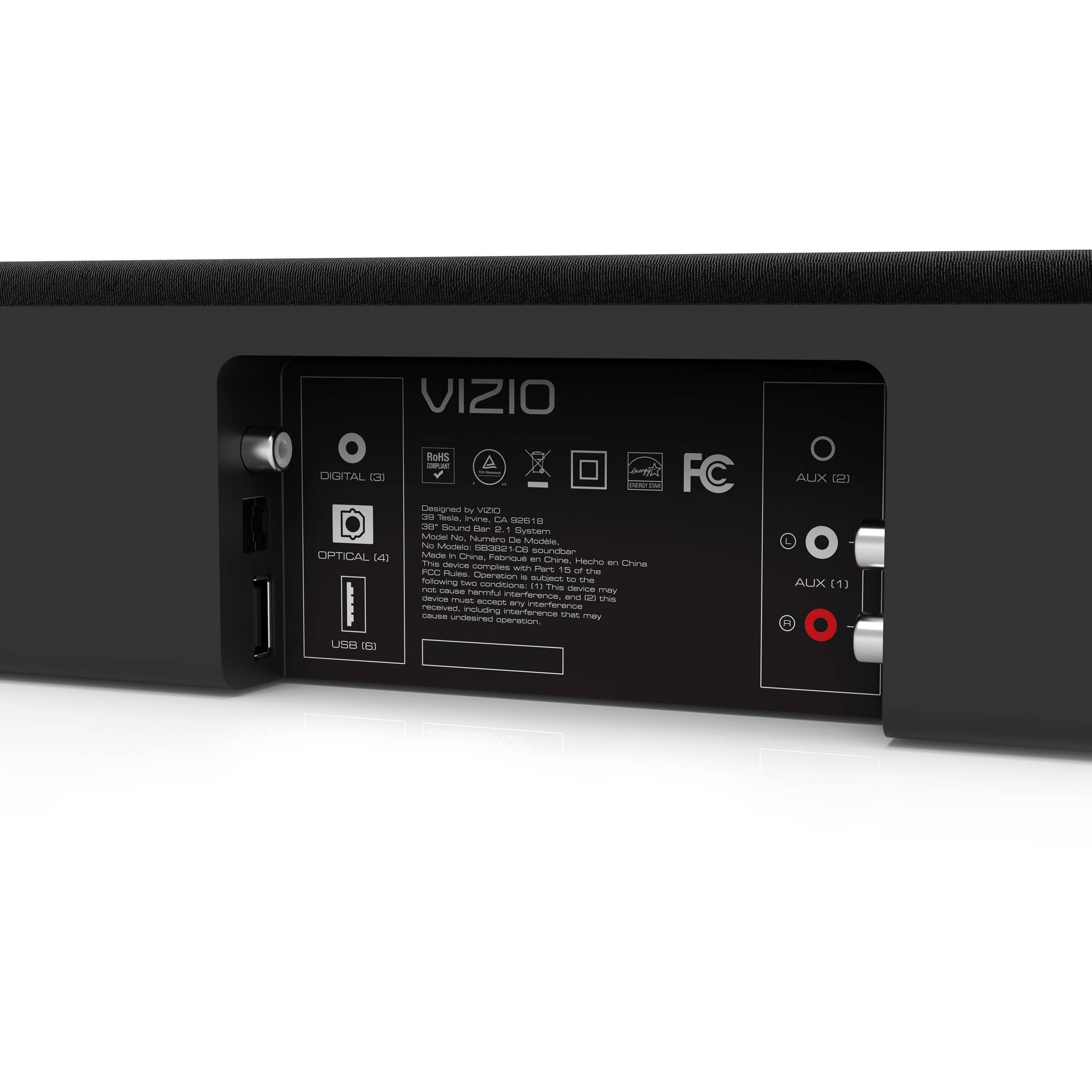 Restored VIZIO 38" 2.1ch Sound Bar System (SB3821-C6B) (Refurbished) - image 2 of 4