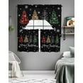 thumbnail image 5 of Christmas Tree, Swag Valance and Tier Curtains 24'' Length Set, Rustic Buffalo Snowflake Red Green Black Light Filtering Kitchen Curtains, Tier Curtain Valances for Bathroom/Living Room/Bedroom/Café, 5 of 6