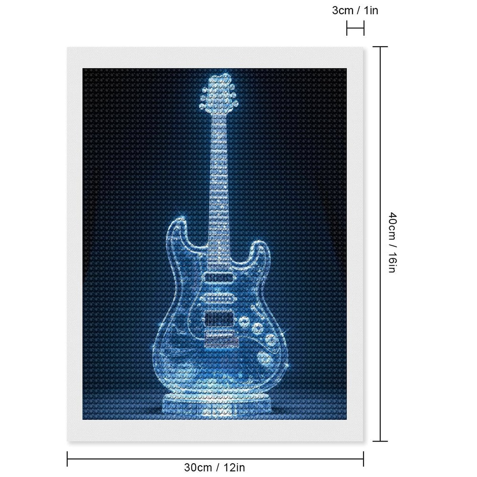 Diamond Art Kit for Adults, Illuminated Crystal Guitar Diamond Painting for Adults Beginners, 5D DIY Diamond Art Painting Kits, Colorful Diamond Painting Craft for Home Decor 12x16