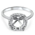 thumbnail image 4 of Pompeii Cushion Halo Diamond Engagement Ring Setting 14K White Gold (H/I,SI2-I1), 4 of 4