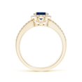thumbnail image 2 of Angara Natural 1.55 Ct. Blue Sapphire with Diamond Halo Ring in 14K Yellow Gold for Women (Ring Size: 11.5), 2 of 9