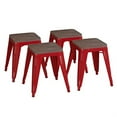 thumbnail image 3 of Flash Furniture Kai Series 18"H Square Backless Dining Barstool, Red (Set of 4), 3 of 11