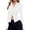 White, variant on Fiaer Women's Button down Shirts V Neck Collared Ruched Slim Fit Long Sleeve Shirt Casual Spring Fashion Tops White XL
