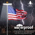 thumbnail image 4 of POINTERTECK Outdoor Solar Powered Flag Pole Light with 128 LEDs and Hook 2500mAh LED Flagpole Light Outdoor Solar Powered Light Wide Angle Dusk to Dawn 10 Hours Lighting for 15- 25Ft Flag, 4 of 9