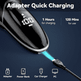 thumbnail image 5 of MAX-T Electric Razor for Men, USB-C Fast Charge 1H/120Min, IPX7 Waterproof Wet Dry, Pop-Up Beard Trimmer, 3D Floating Head, LED Display, Gift for Men, Black, 5 of 9