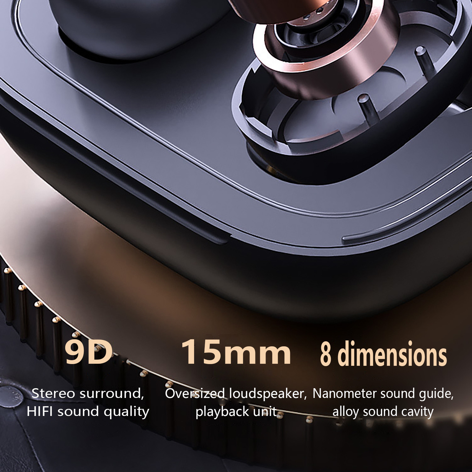 Wireless Earbuds, Bluetooth Earbuds Headphones Bass Stereo, IPX7 Waterproof Ear Buds with Mic LED Display, in Ear Earphones, 78H Playtime for Smartphone Laptop Pad Sports Workout,Black