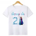 thumbnail image 4 of Camiseta de algodón de cumpleaños para niña de Elsa, Anna y Frozen de Disney, ropa para niños de 1, 2, 3, 4, 5, 6, 7, 8 y 9 años, ropa para bebés, 4 of 5