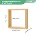 thumbnail image 3 of 1-Pack Dried Flower Frame, 6 x 6 Inch Double Acrylic Wooden Dried Flower Photo Floating Frame [Wood Color], 3 of 7