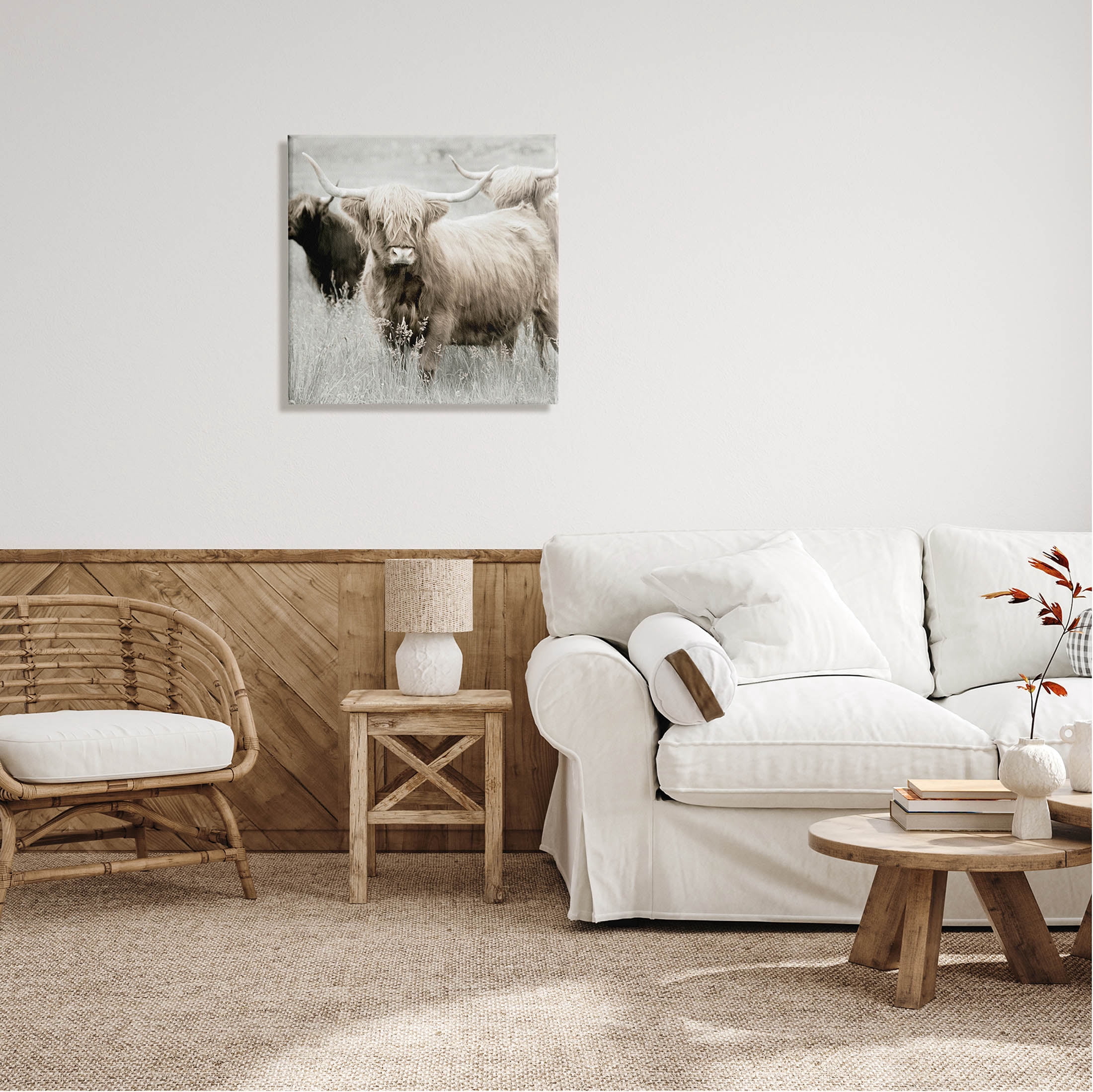 Stupell Industries Highland Cattle Country Meadow Photograph Gallery Wrapped Canvas Print Wall Art, Design by Danita Delimont