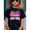 thumbnail image 1 of Toddle Girl's Cotton & Grandma Letter Print Short Sleeve T-Shirts, Comfy Breathable Crew Neck Tops, Kid's Clothing, 1 of 7