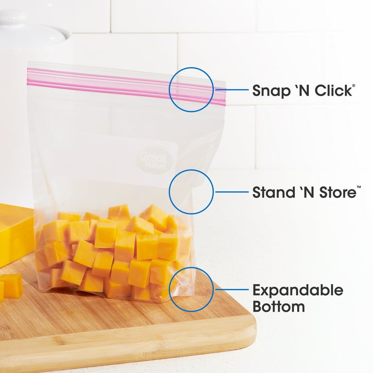  Ziploc Storage Bags, Double Zipper Seal & Expandable