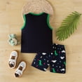 thumbnail image 3 of Cethrio Kids Boys Cotton Outfit Sets, Summer Sleeveless Casual Graphic Boys' Clothing Sets Black Size 3T, 3 of 7