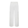 thumbnail image 5 of Fiaer,Women High Waisted Drawstring Wide Leg Cargo Pants,Womens 2025 Trendy Casual Baggy Joggers with Pockets,Women's Plus Size Cozy Lounge Slacks White XL, 5 of 5