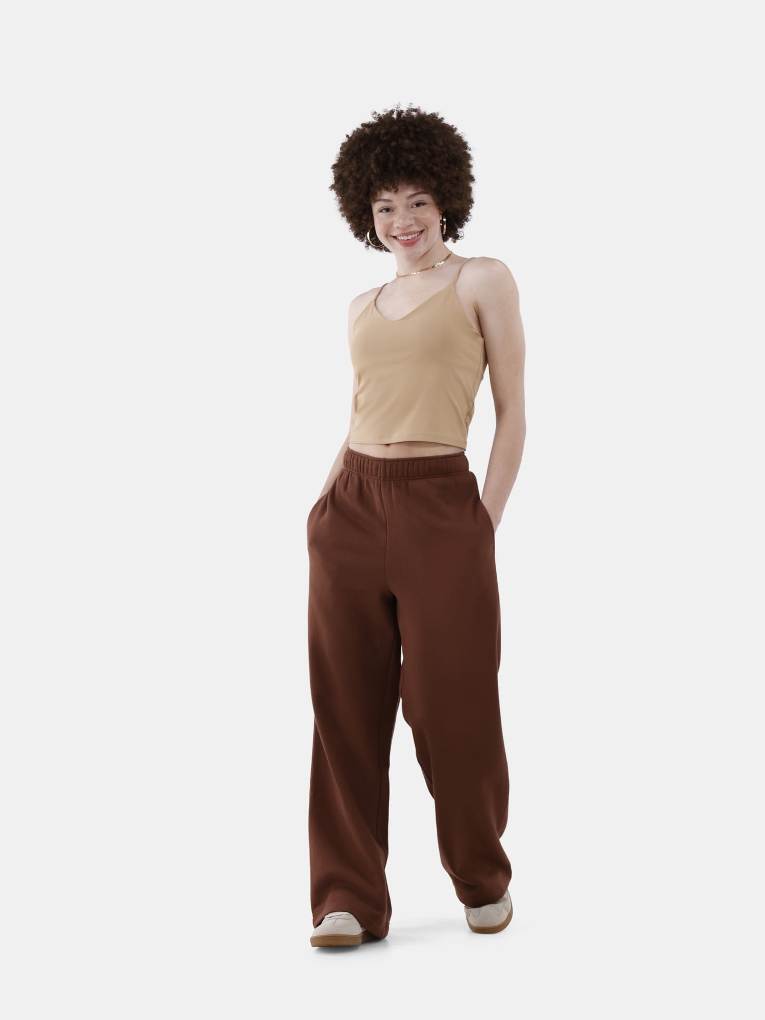No Boundaries Wide Leg Fleece Pants, 28", 30", 32" Inseams, Women's & Women's Plus XXS-4X