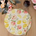 thumbnail image 3 of Summer Fruit Round 13 Inch Placemats Set of 6, Spring Botanical Lemon Peach Rustic HeatResistant Non Slip Place Mats for Dining Table, Wipeable Braided Kitchen Table Mats for Housewarming, 3 of 9