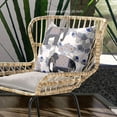 thumbnail image 2 of Amrita Sen Designs CAPL729BrCDS-ZP-20x20 20 x 20 in. Two Elephants Broadcloth Indoor & Outdoor Zippered Pillow - Grey, Black & Blue, 2 of 5
