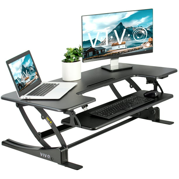 Vivo Black Electric Height Adjustable Extra Wide 42 Stand Up Desk