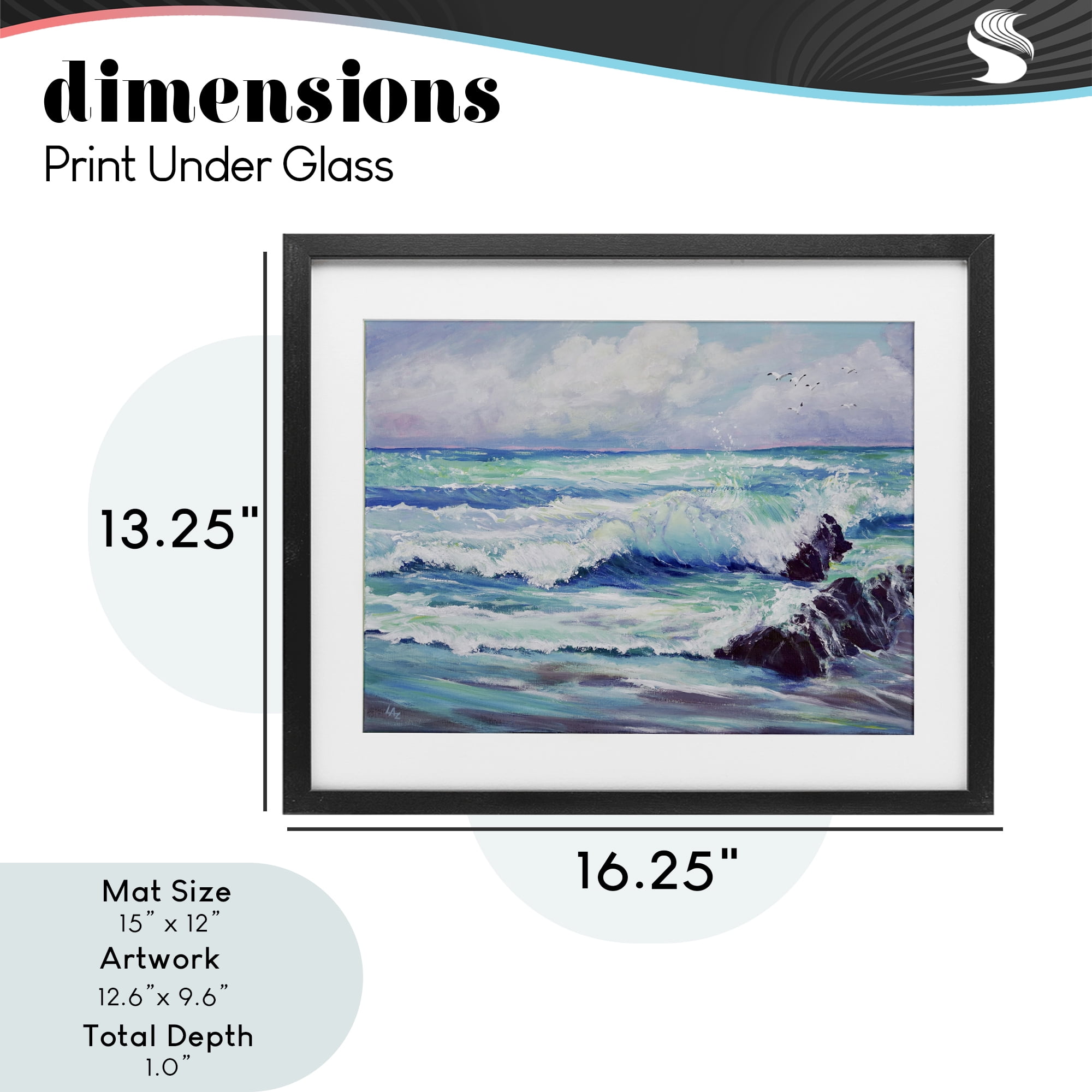 Stupell Industries Down By The Sea Black Framed Print Under Glass, design by Lee Ann Zirbes