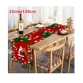 thumbnail image 2 of B Red Christmas Table Flag Santa Claus Printed Tablecloth Border Festive Decoration For Dining Room Coffee Table Holiday Home Decor 33X47.2 Inches, 2 of 3