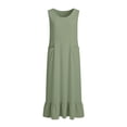 thumbnail image 5 of TaTaai Women's V-Neck Maxi Dress Sleeveless Linen Feel Solid Color Casual Pocket Detail Slip Dress Loose Fit Summer Dress Gift, 5 of 5